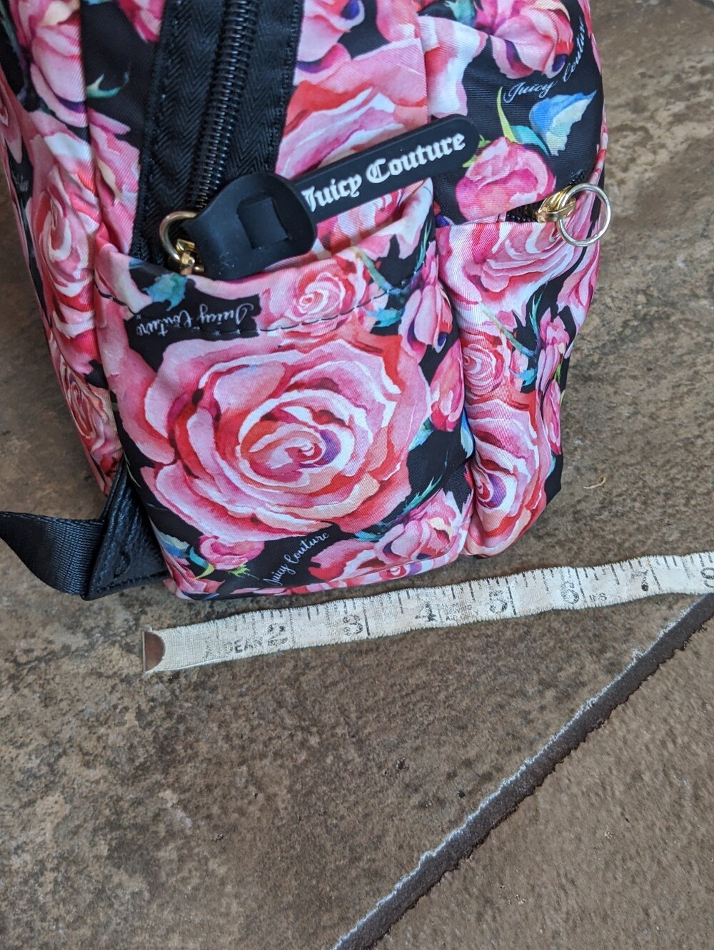 Juicy Couture Y2K Pink Floral Mini Chic Feminine Everyday School Work Backpack - Picture 16 of 17